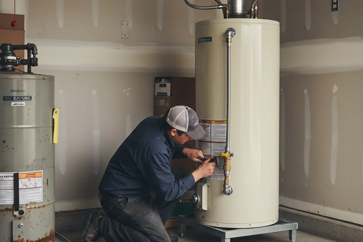 Water heater and shutoff valve replacement in Indialantic